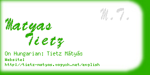 matyas tietz business card