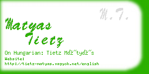 matyas tietz business card